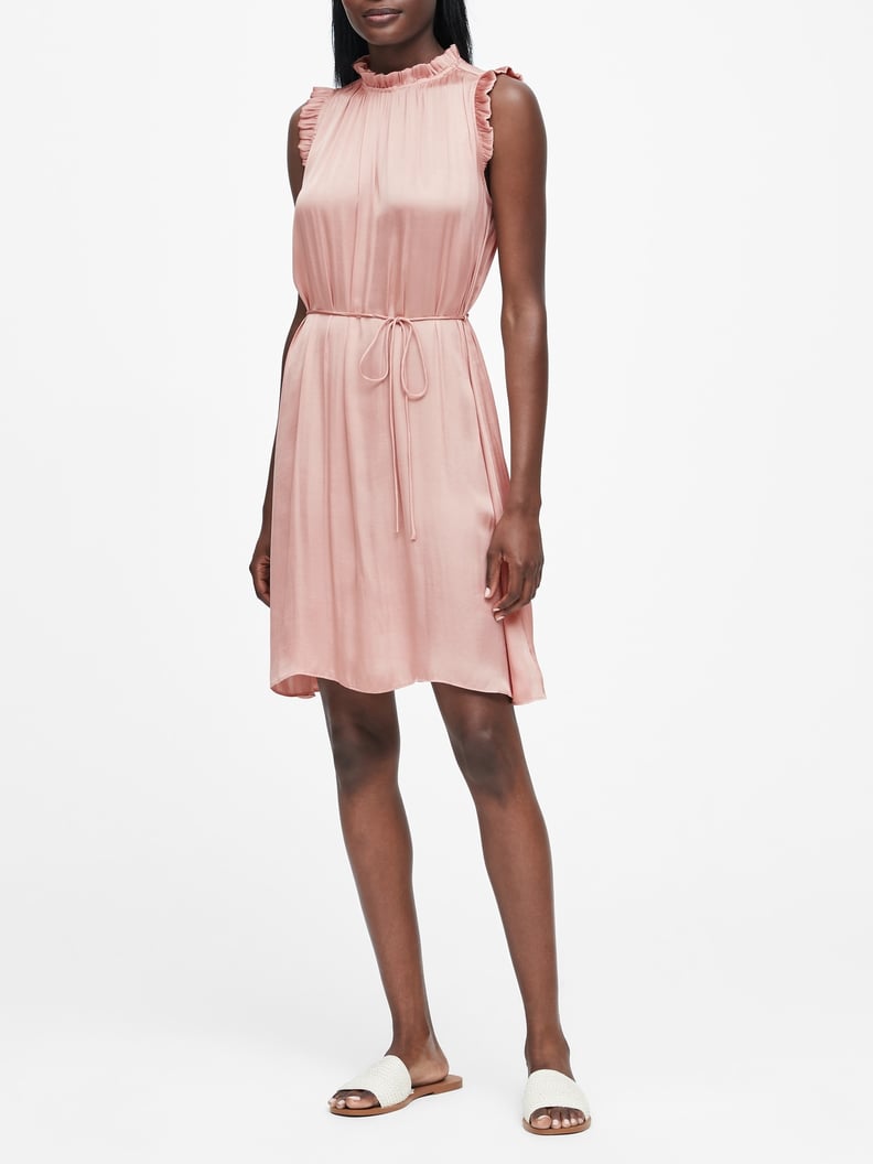 Banana Republic Soft Satin Ruffled Dress