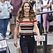 Kate Middleton Striped Peplum Shirt By Sandro 2019