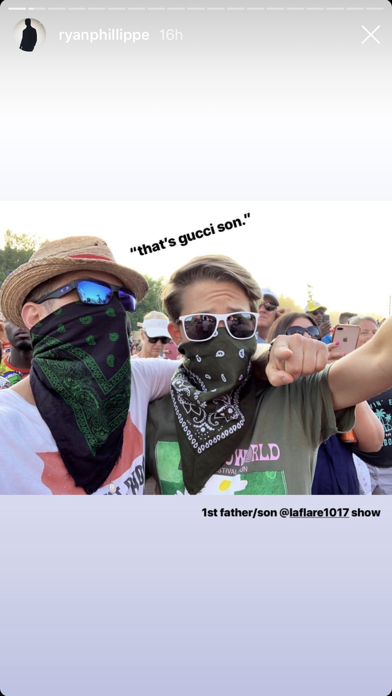 Ryan Phillippe and Deacon Phillippe at Firefly Festival 2019 PS Celebrity