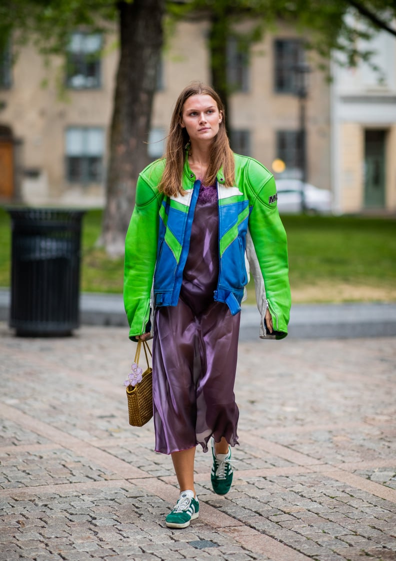 Add a Track Jacket to Your Slip Dress