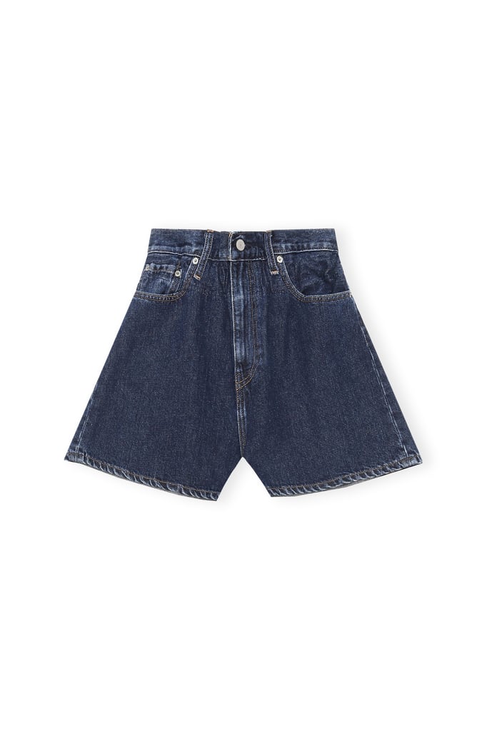 Ganni x Levi's Indigo Denim High-Waisted Shorts