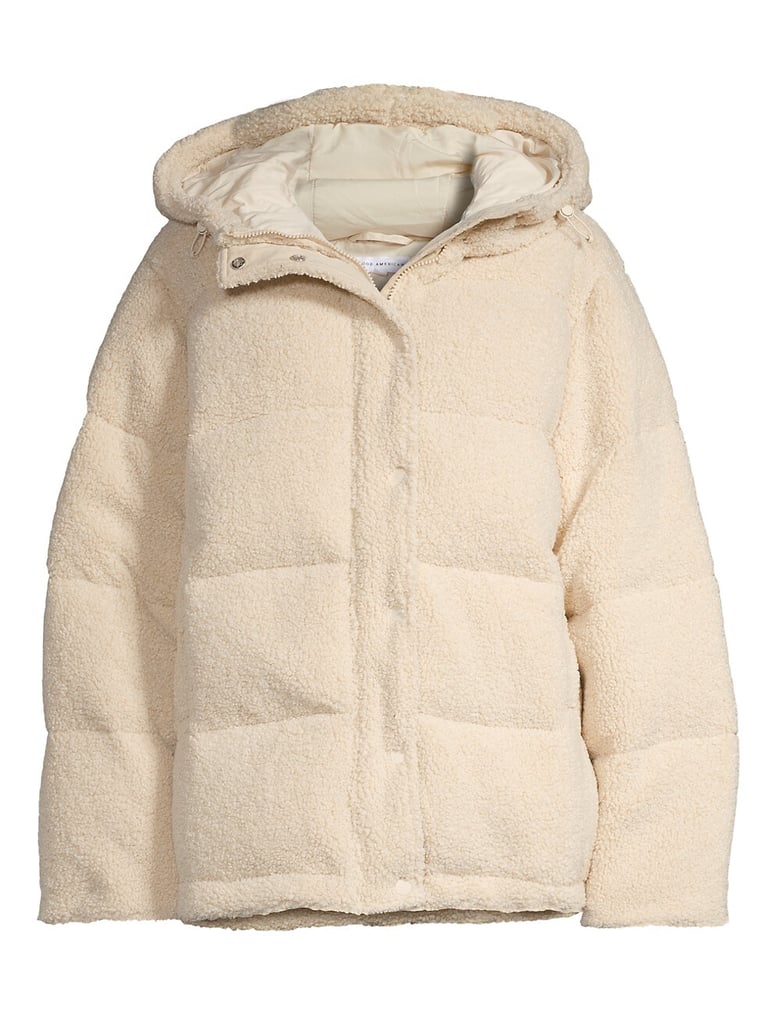 Good American Faux Shearling Cocoon Puffer Jacket