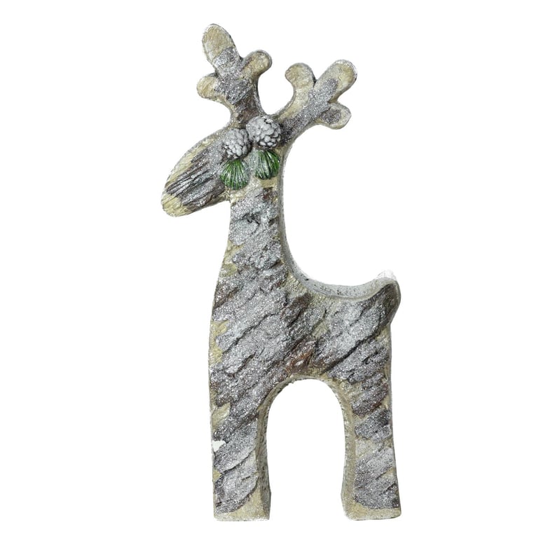 Rustic Glittered Christmas Reindeer Table Top