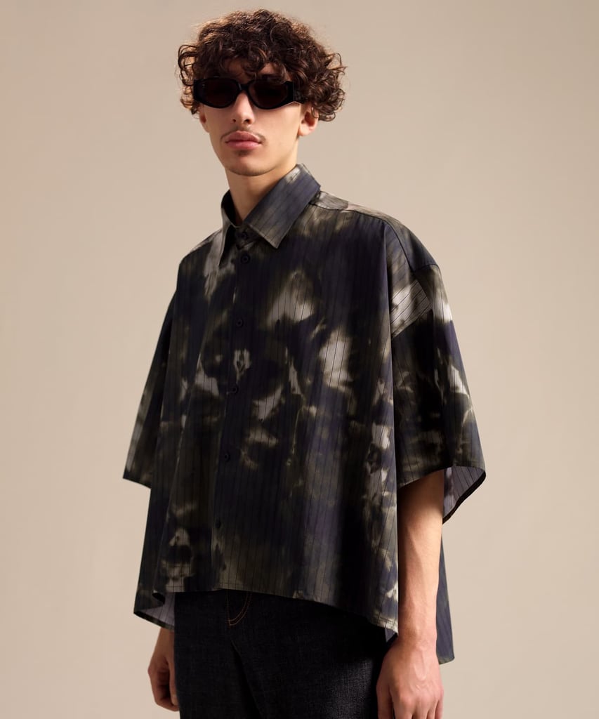 Fenty Oversized Cropped Printed Shirt — Stormy Tie-Dye