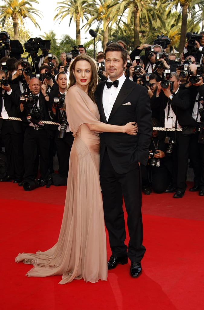 Angelina Jolie embraced Brad Pitt at the Inglourious Basterds premiere during the 62nd Cannes Film Festival in 2009.