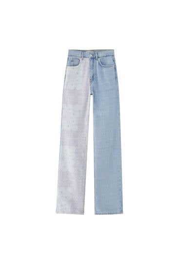 Wide-leg patchwork jeans - PULL&BEAR