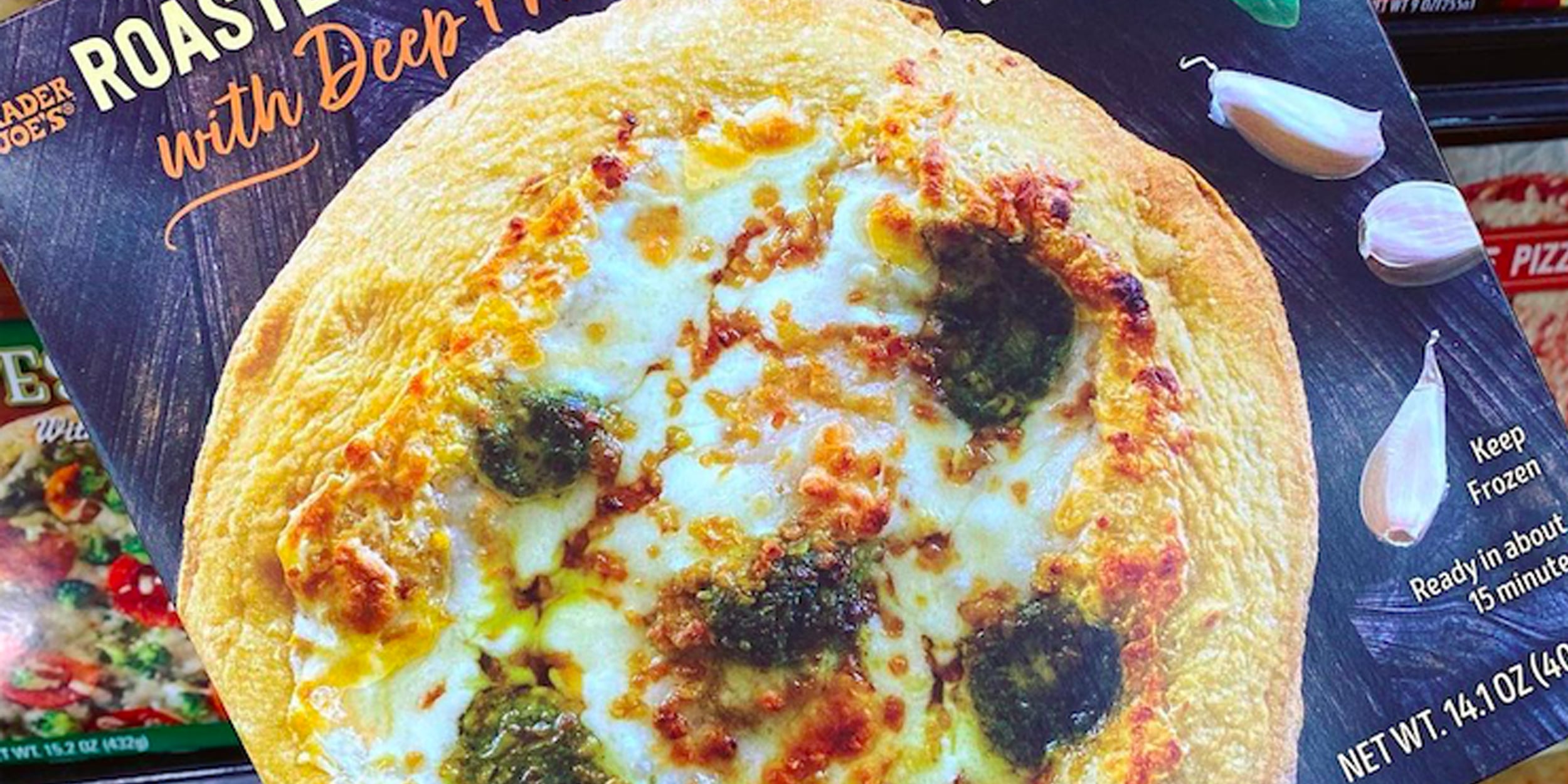 Trader Joe's New Garlic Pesto Pizza With a DeepFried Crust POPSUGAR Food