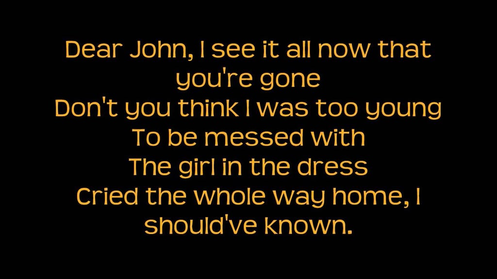 "Dear John" by Taylor Swift