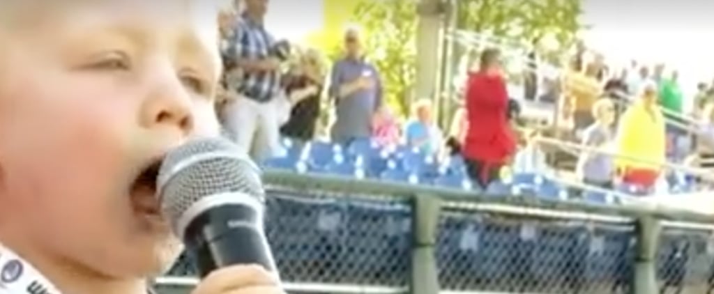 3-Year-Old Sings National Anthem at Auburn Doubledays Game