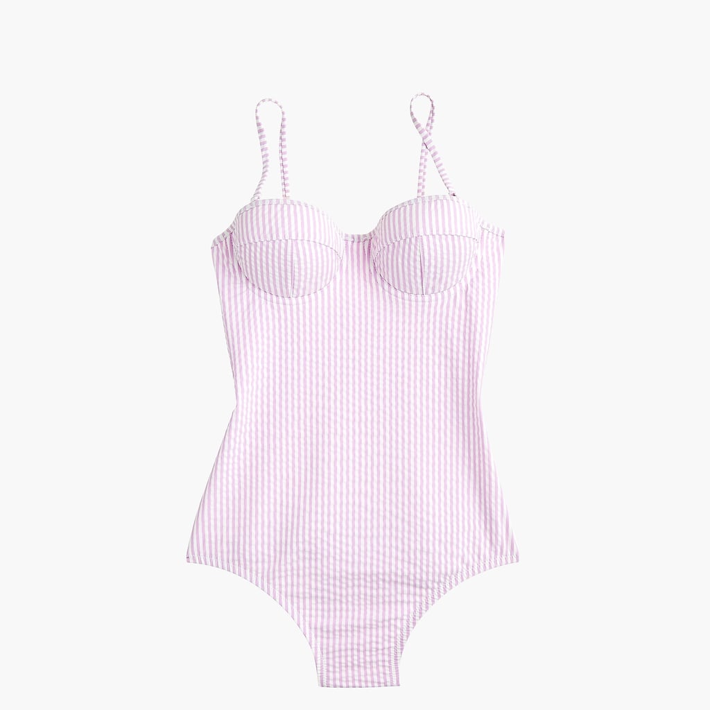 J.Crew Seersucker Underwire One-Piece Swimsuit