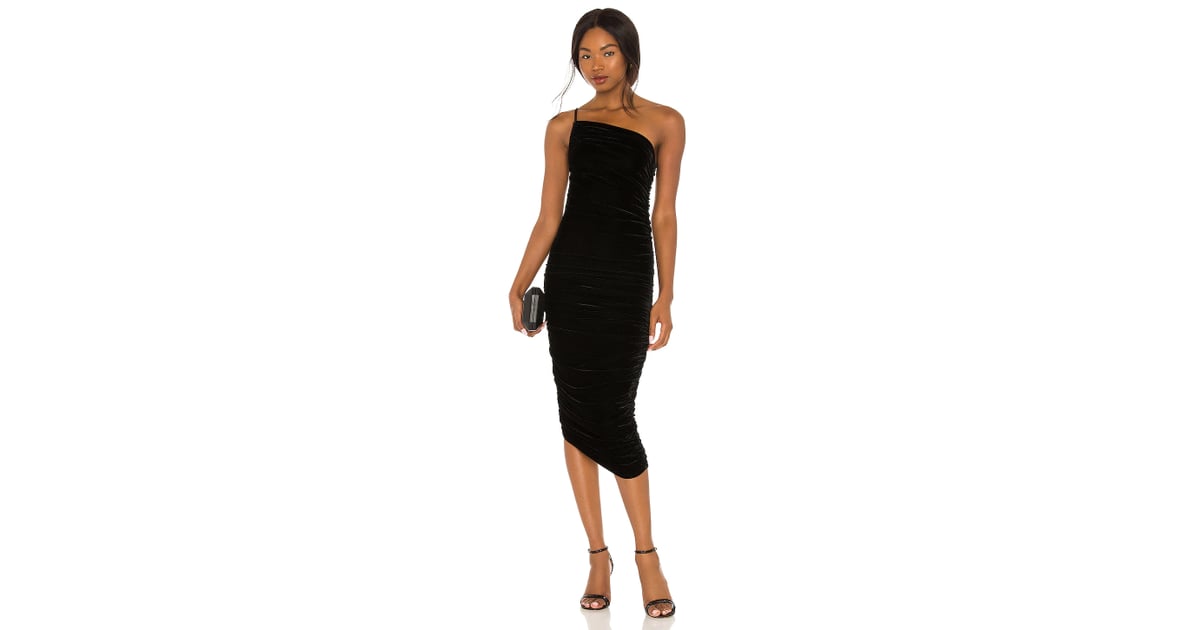 A Velvet OneShoulder Dress Lovers and Friends Milwood Midi Dress