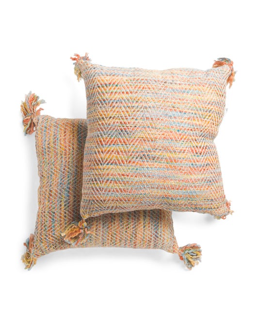 Made in India 2-Pack Multi Textured Pillows