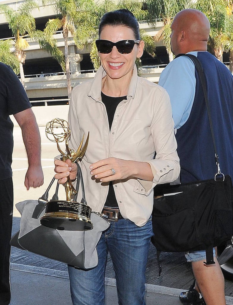 On Tuesday, Julianna Margulies arrived at LAX with her Emmy in tow!