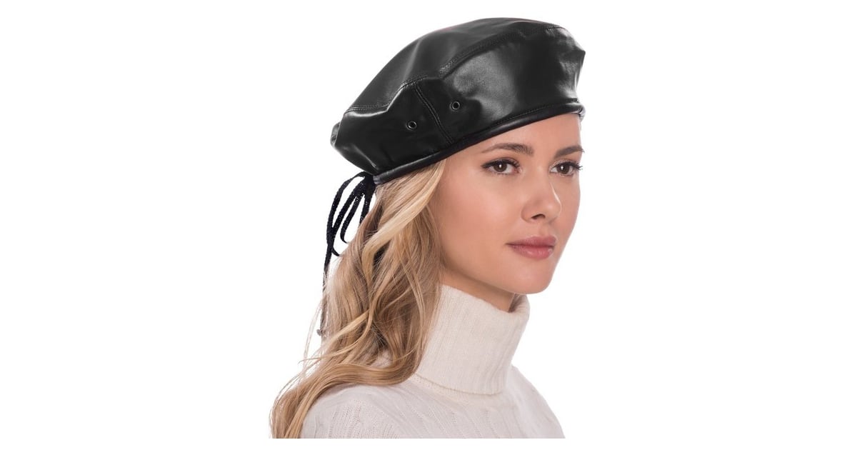 eric javits leather beret