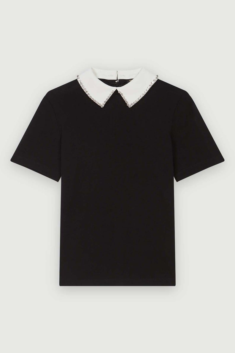 Maje T-Shirt with Removable Collar