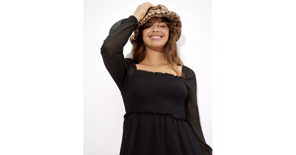 AE Long Sleeve Smocked Dress | 21 