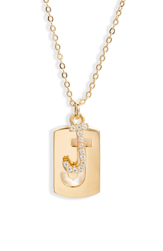 Nordstrom Initial Dog Tag Pendant Necklace