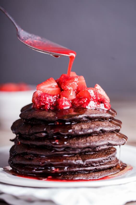 Chocolate Banana Oat Pancakes