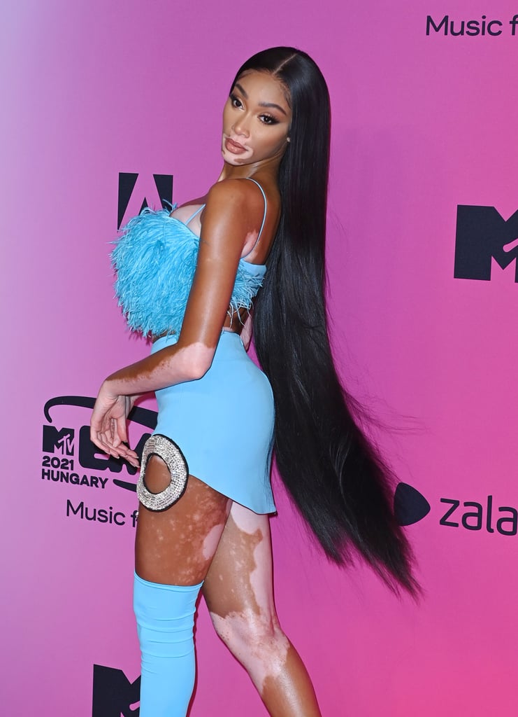 Winnie Harlow's Rapunzel Hair at the MTV EMAs 2021