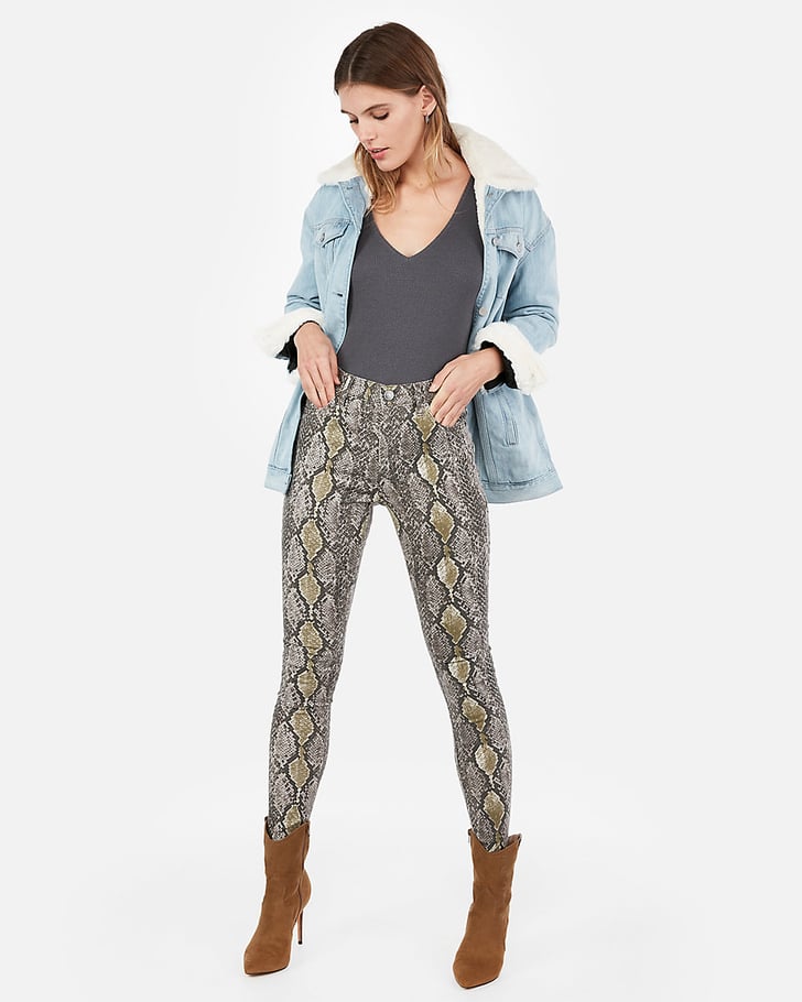 Waisted Snakeskin Print Leggings 