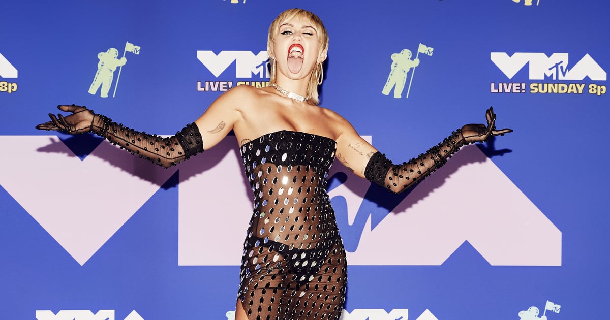 Miley Cyrus Wore a Sexy, Sheer Gown With Underwear to the 2020 MTV VMAs