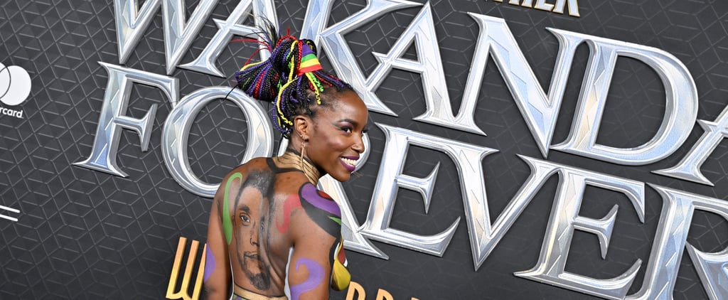 Janeshia Adams-Ginyard's "Black Panther 2" Premiere Body Paint Honors Chadwick Boseman