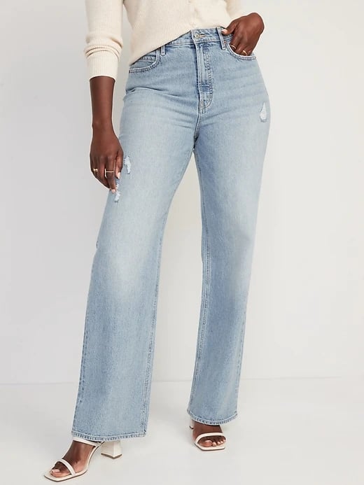 Old Navy Extra High-Waisted Ripped Wide-Leg Jeans