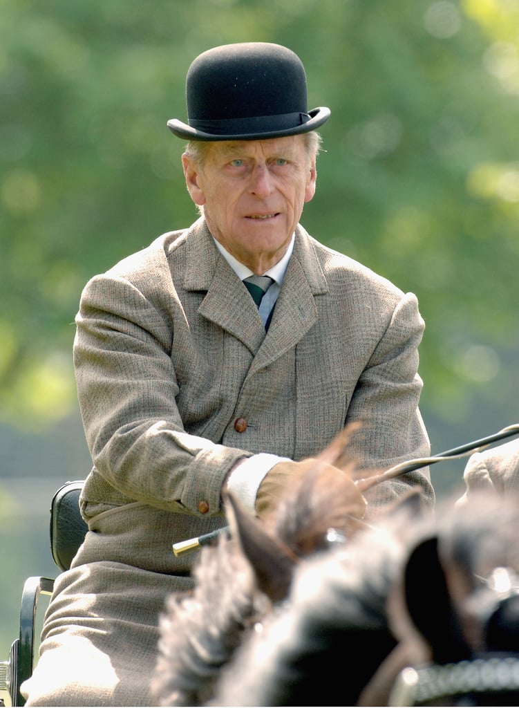 Prince Philip participated in the carriage driving event at the Royal Windsor Horse Show on May 13, 2005.