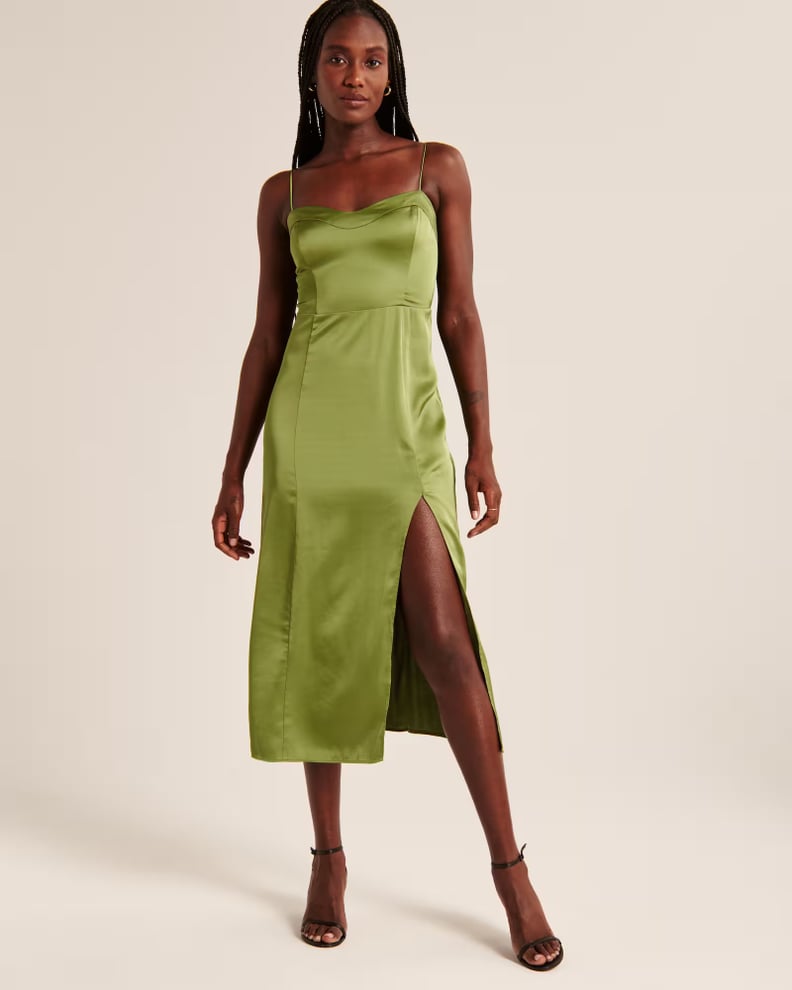 Best Satin Midi Dress From Abercrombie & Fitch