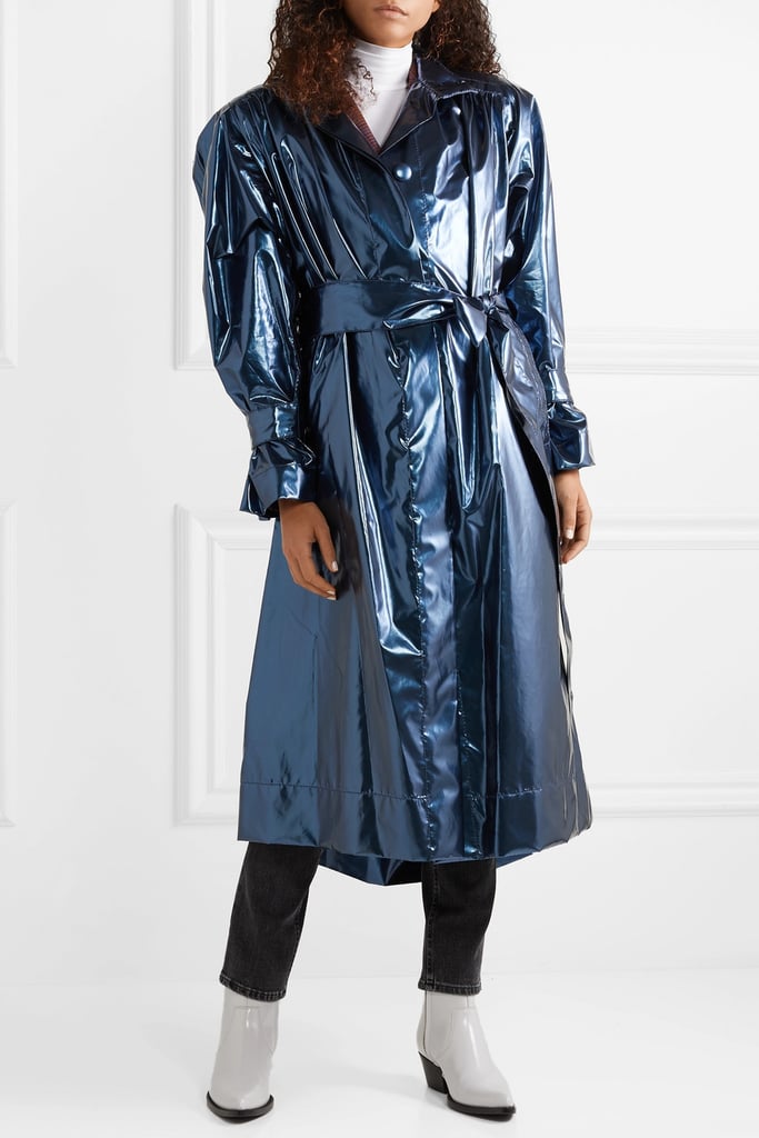 Marc Jacobs Belted Metallic Vinyl Coat