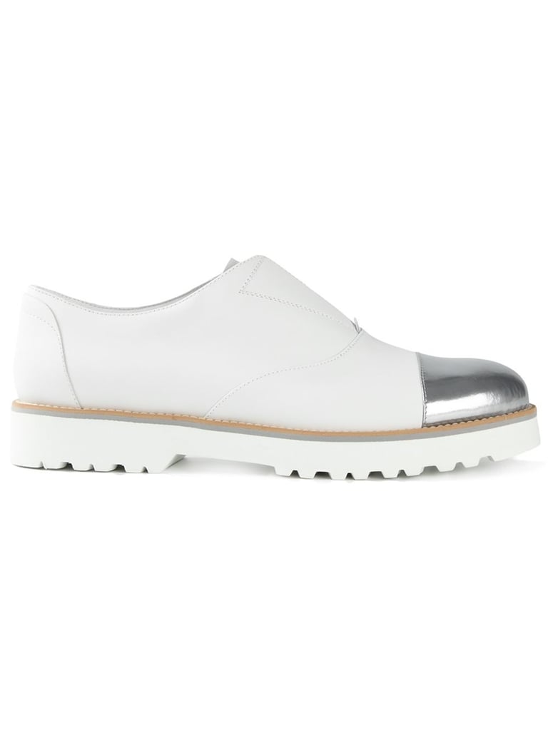 Hogan Contrasting Cap Toe Loafers ($495) | How to Wear Two-Toned Flats ...