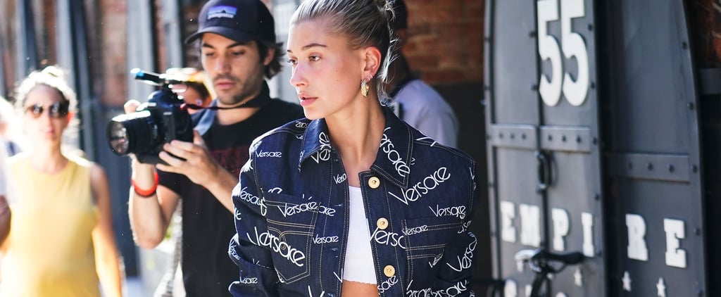 Hailey Baldwin Versace Denim Jacket and Jeans July 2018