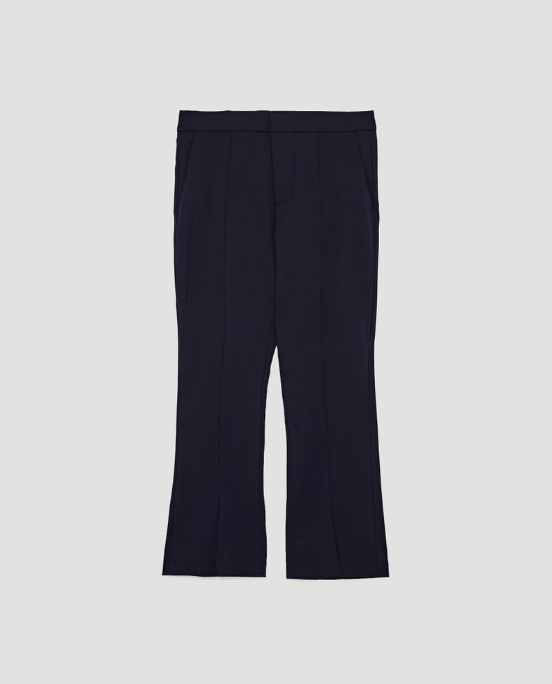 Zara Cropped Trousers With Seam Detail