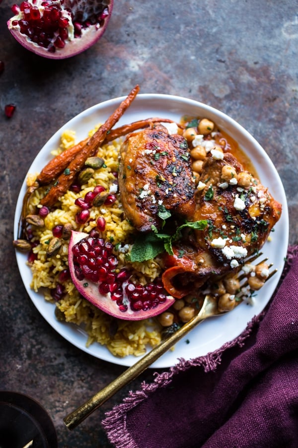 Crockpot Honey Harissa Chicken With Chickpeas and Feta