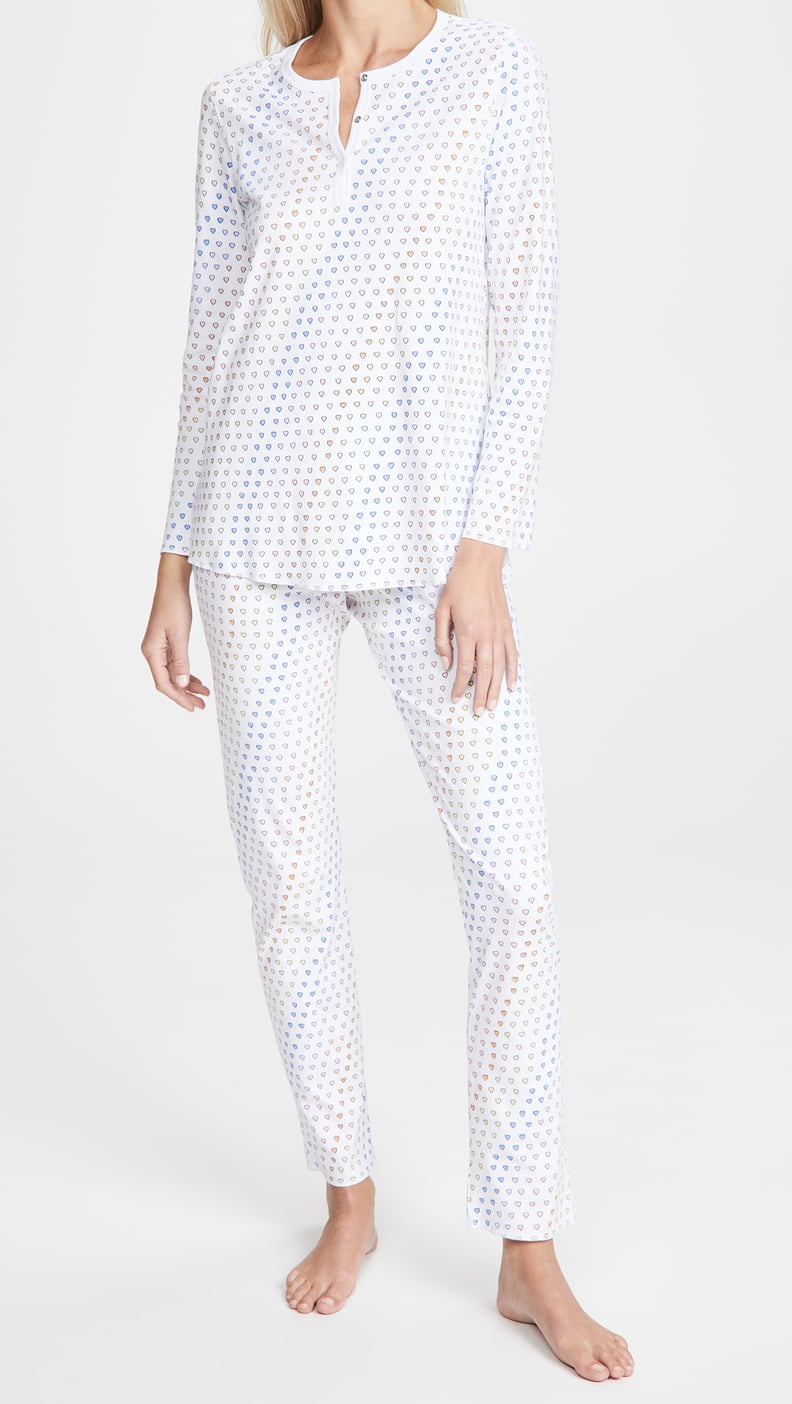 A Rainbow Print Pajama Set: Roller Rabbit Disco Hearts Pajamas