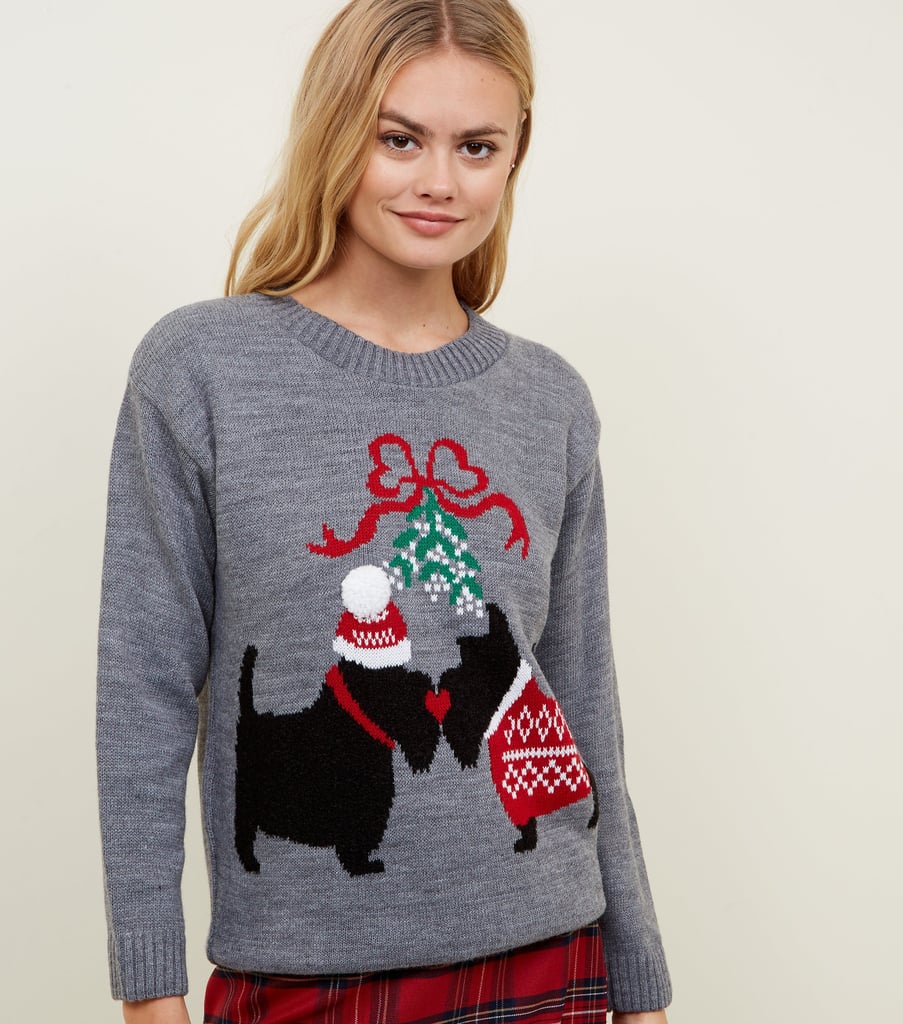 New Look Kissing Scottie Dogs Christmas Jumper