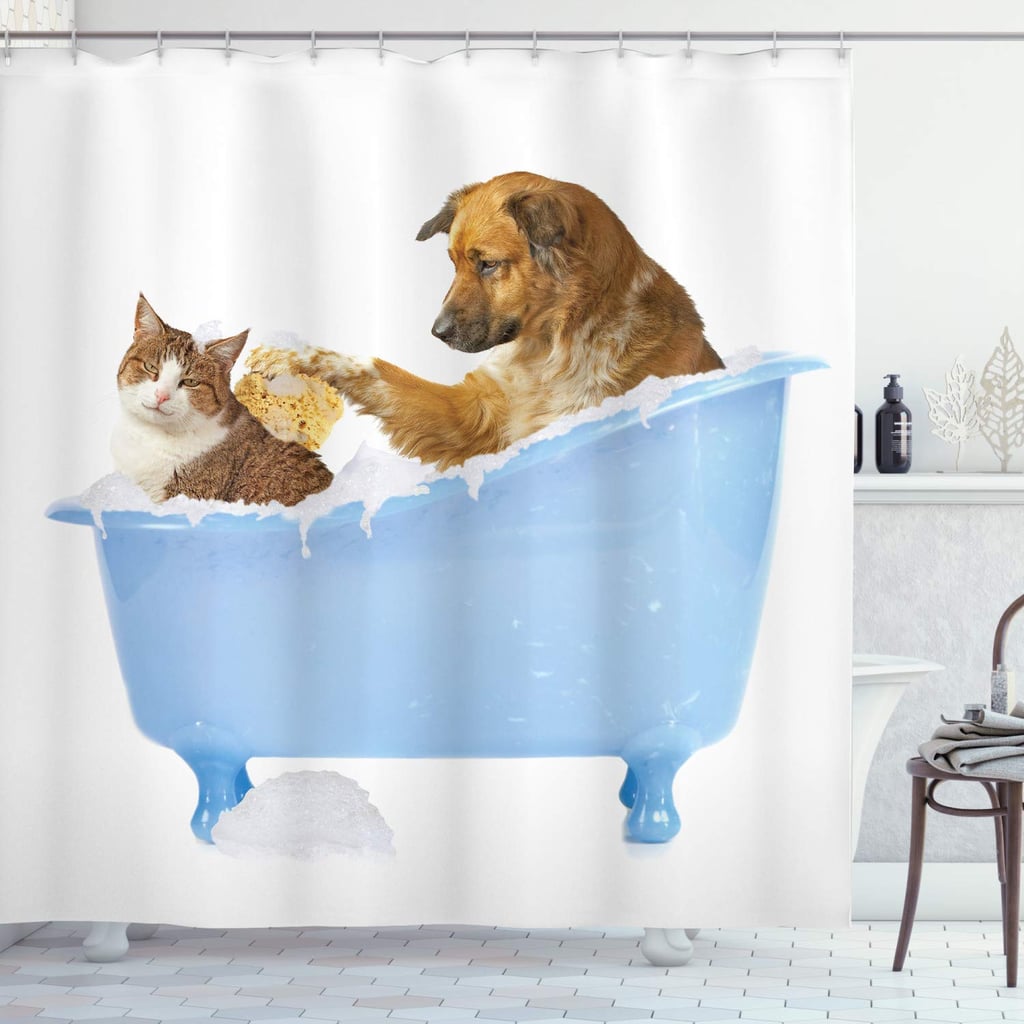 Dog and Cat Bathtub Shower Curtain