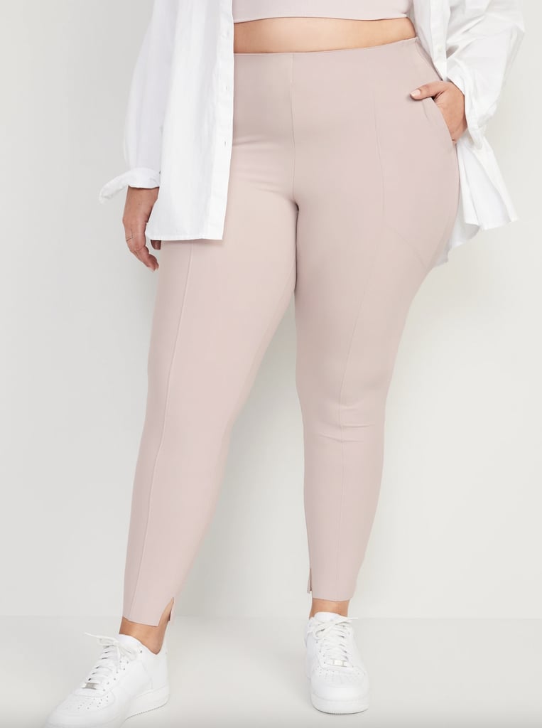 Old Navy High-Waisted PowerSoft Pintucked Side-Slit 7/8-Length Leggings