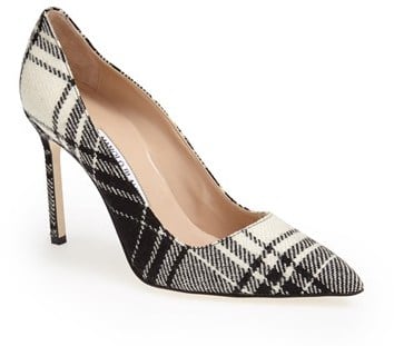 Manolo Blahnik 'BB' Plaid Pointy Toe Pump