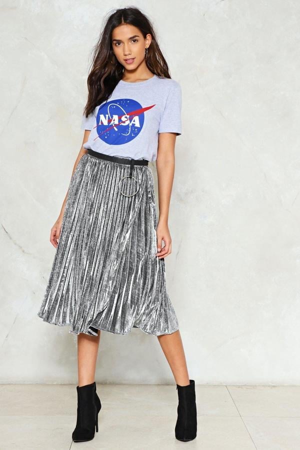 Silver Vegan Leather Mini Skirt  Never Fully Dressed