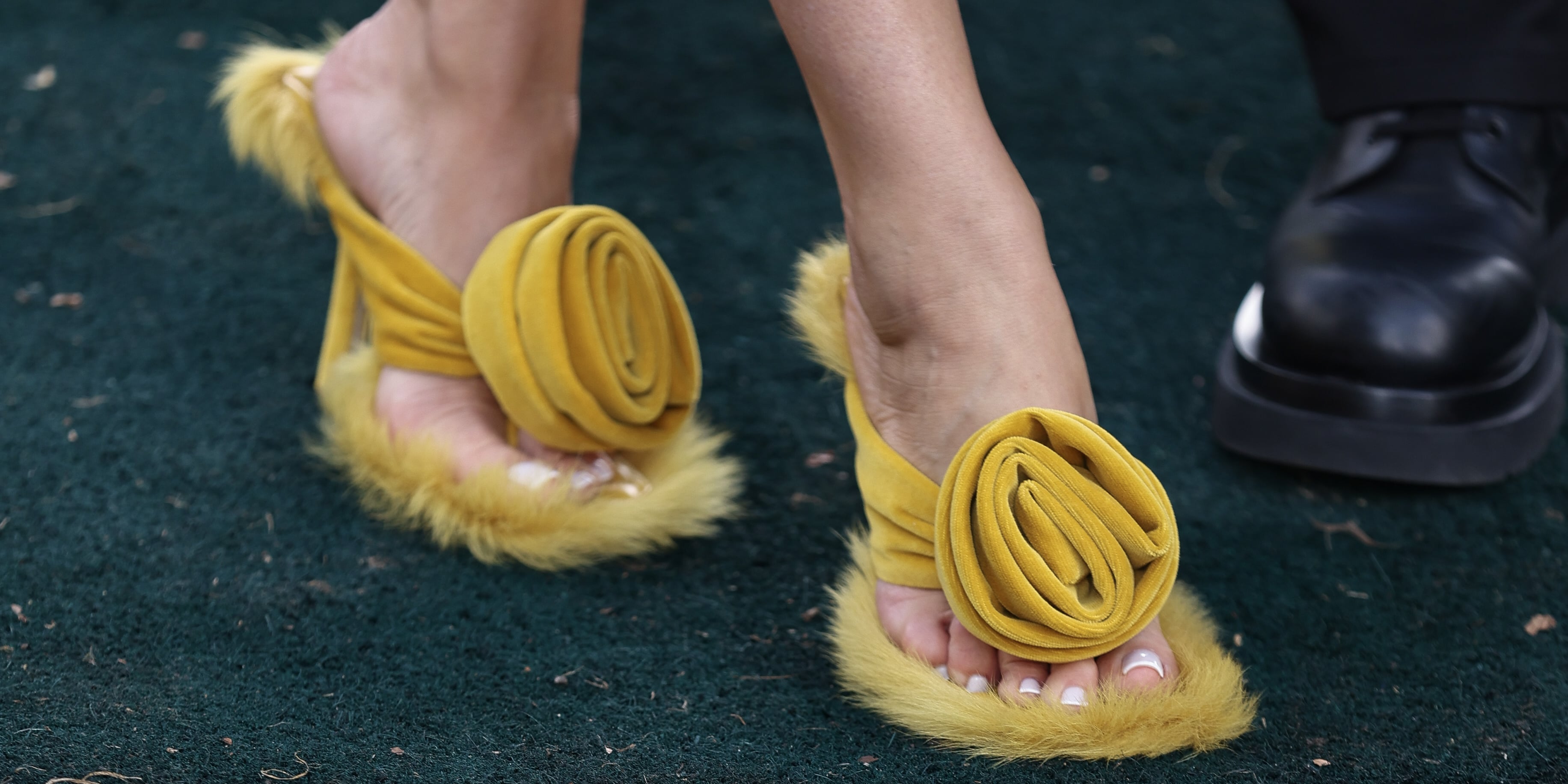 Celebrities Wearing Burberry Fluffy Heels POPSUGAR Fashion