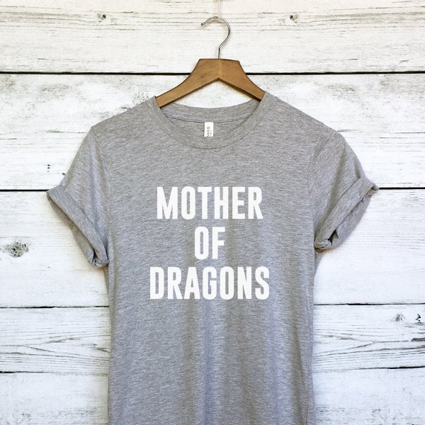 Mother of Dragons Grey Shirt (19) Fashionable Game of Thrones