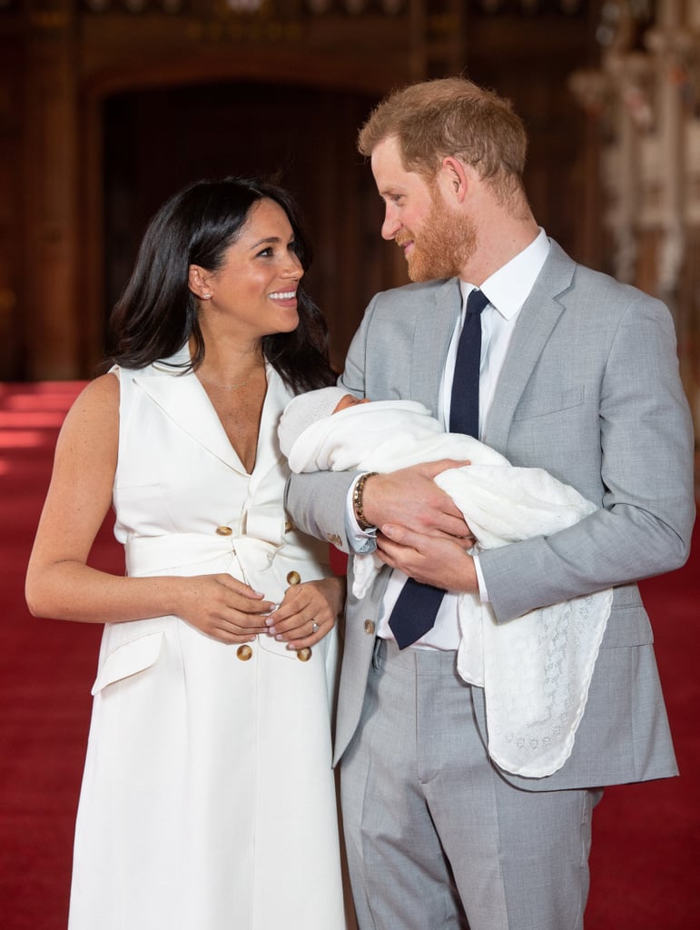 Meghan Markle White Trench Dress in Baby Pictures