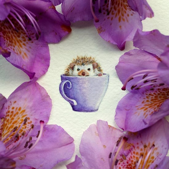 Miniature-Sized Watercolor Paintings