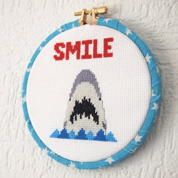 Shark Cross-Stitch Hoop ($41)