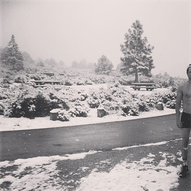 A Shirtless Moment in the Snow