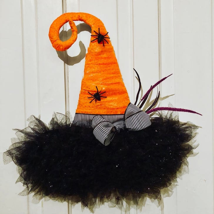 Halloween Witch Hat Door Hanger Wreath | Best Halloween Wreaths ...