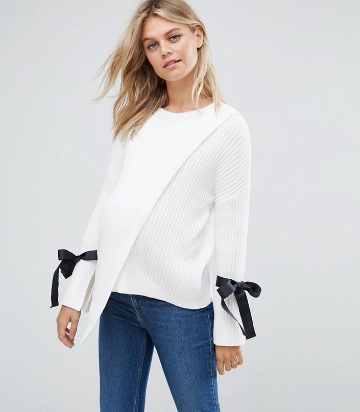 ASOS Nursing Contrast Tie Sweater