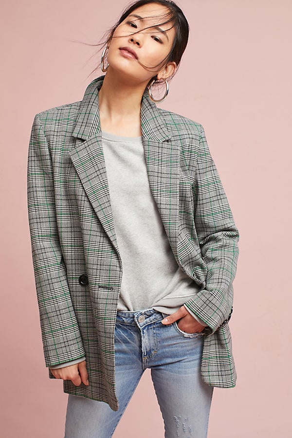 Cartonnier Plaid Long Blazer