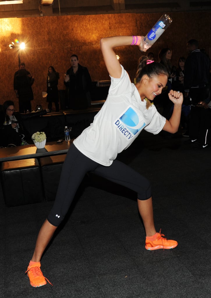 Chrissy Teigen and John Legend at the Super Bowl 2014
